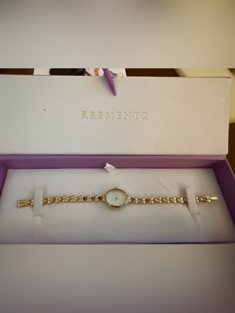 Krementz Gold-Tone Women's Bracelet Watch - Elegant Chain Design